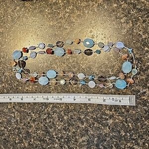 Mixed stone double strand necklace